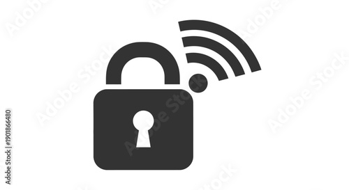 Secure wifi connection icon symbolizing wireless network protection and encryption technology