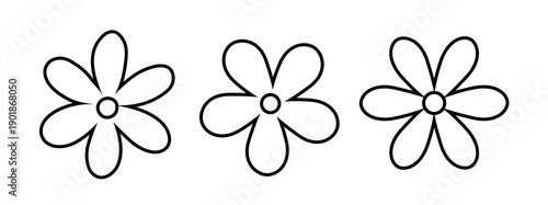 Set of Simple flower coloring page outlines.
Cute hand-drawn flower outline clipart.
Easy flower coloring templates for children. for kids. svg.
