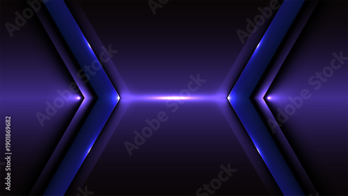 neon abstract technology geometric backdrop featuring sharp violet light beams and layered metal plates for gaming and sci fi wallpaper aesthetics
