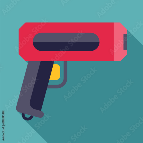 Red barcode scanner with trigger representing point of sale and inventory management