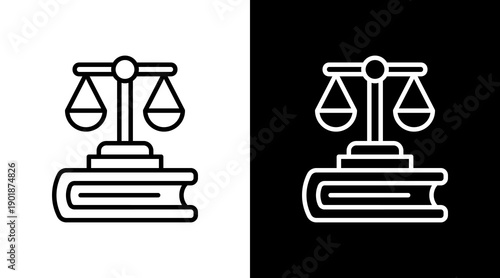 Legislation White Icon Set Vector 