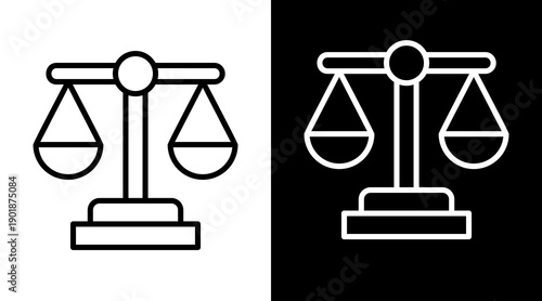 Law White Icon Set Vector 