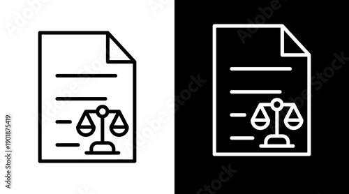 Legal Document White Icon Set Vector 