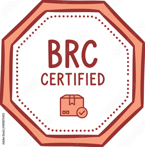 BRC Certified Badge Icon for Food Safety and Quality Assurance Packaging Compliance