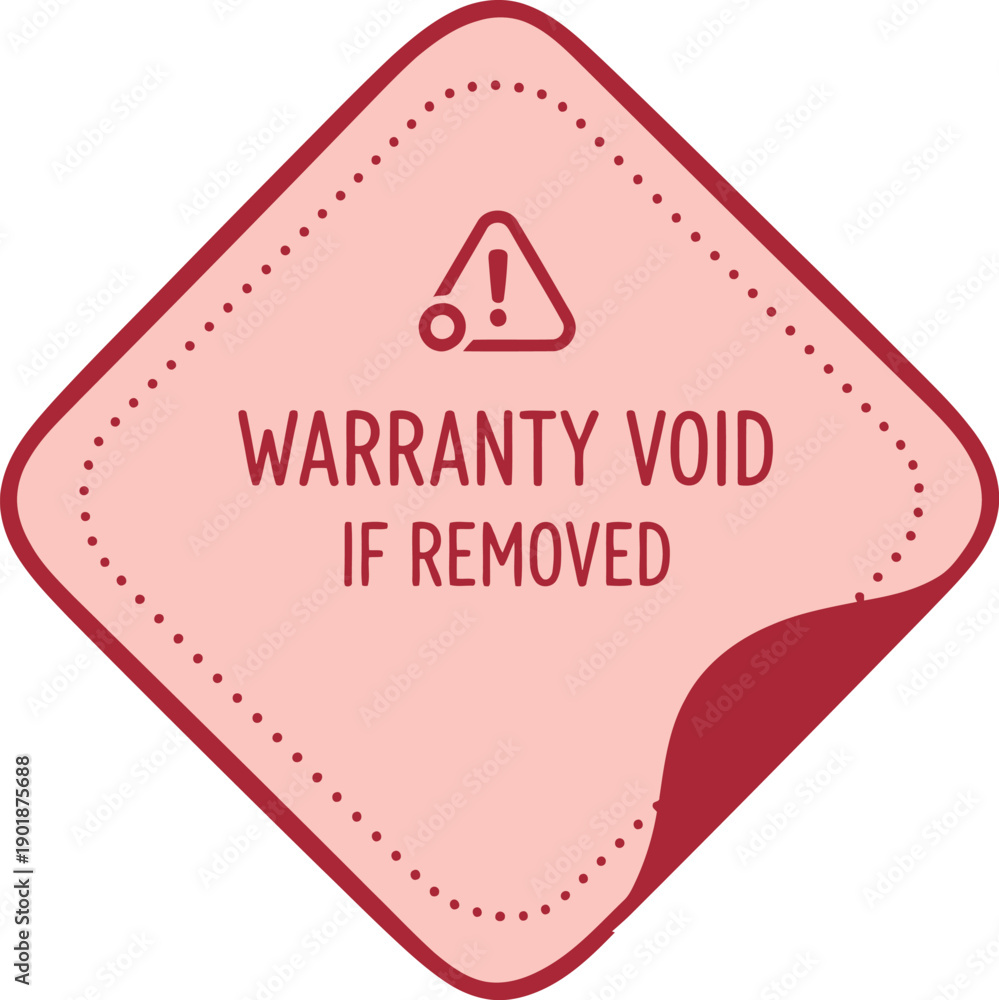 Obraz premium Red Warranty Void If Removed Sticker Icon for Product Security and Tamper Evident Labeling