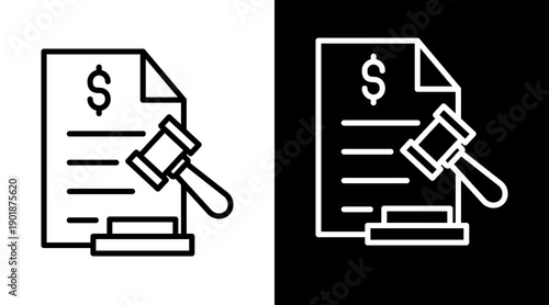 Tax White Icon Set Vector 