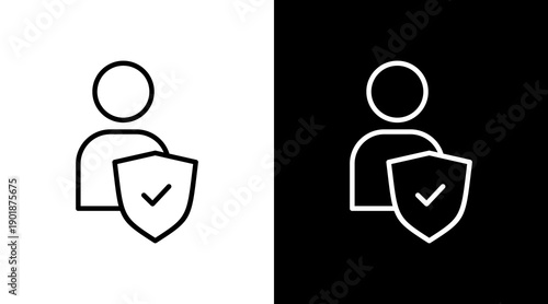 Privacy Policy White Icon Set Vector 