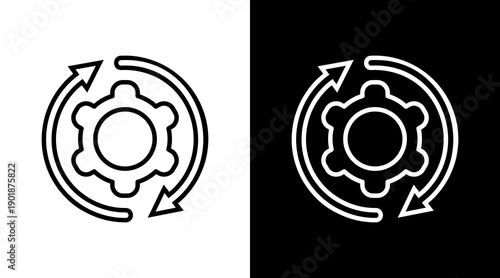 Procedure White Icon Set Vector 