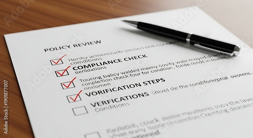 Checklist for policy review and compliance verification steps