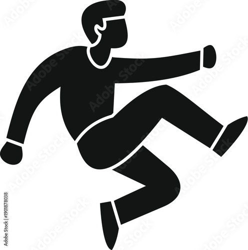 Man performing an agile jump, representing parkour training and urban sport activity