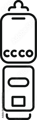 Vintage dictaphone voice recorder icon showing cccp abbreviation and retro design elements