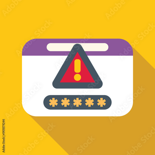 Browser window displaying a password input field with a warning sign
