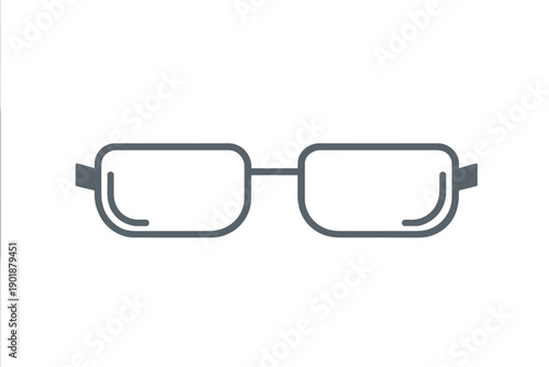 Simple eyeglasses with rectangular frames
