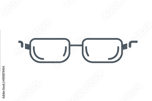 Simple eyeglasses with rectangular frames