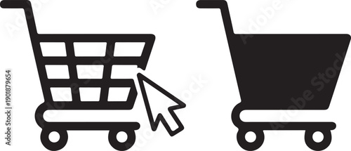 Shopping cart icon set.