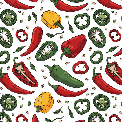 chili pepper vector set illustration on white background, chili pepper icon set.peppers slice on transparent background.