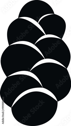 Black pinecone graphic illustration symbolizing a natural forest element