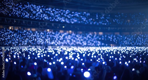 Blue light sticks in crowd at concert soccer football cup background download 2026 2027 lights stadium