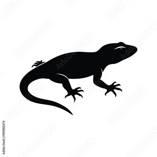 shed reptile skin silhouette vector illustration, Detailed black and white silhouette of a lizard with sharp features, perfect for nature and wildlife silhouette vector illustration