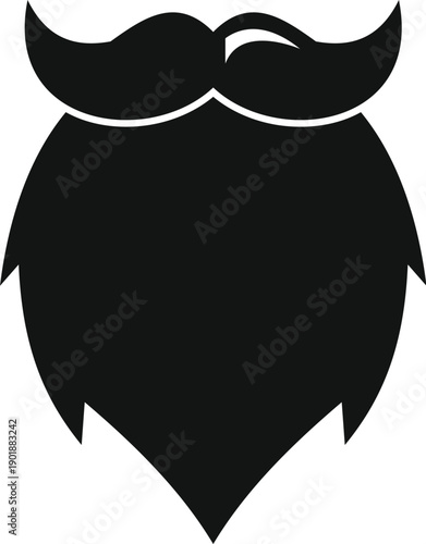 Stylized beard and mustache silhouette representing grooming, fashion, and men's style