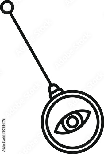 Hypnosis pendulum with an all seeing eye symbolizing illusion, magic, and spiritual healing