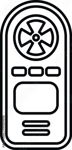 Anemometer measuring wind speed device outline icon for meteorological data