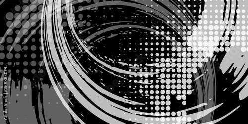 Black and yellow abstract background with halftone dot style. simple art frame old simple modern illustrations vector