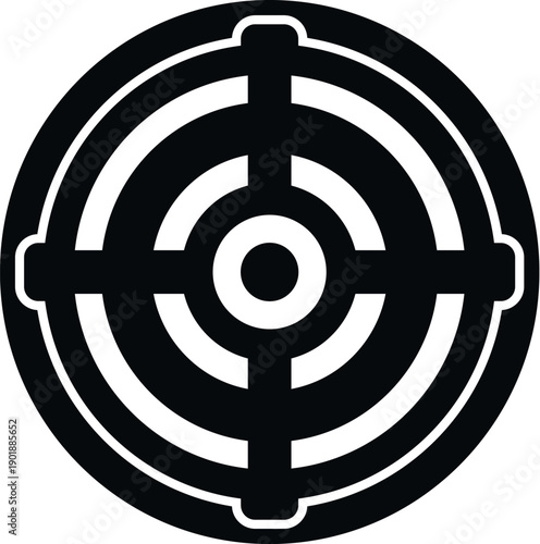 Bullseye target with crosshair illustration representing aim, focus, and making an accurate goal