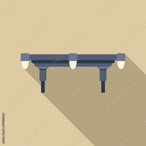 Billiards pool table flat icon with long shadow on a beige background