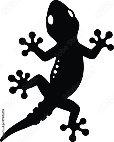 Gecko Silhouette Vector Icon � Minimal Lizard Shape for Logo Design and Tropical Branding