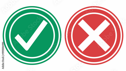 Green checkmark and red x icons representing yes and no decisions