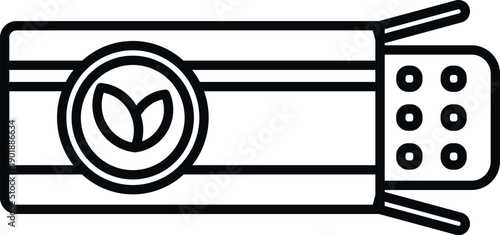 Herbal pills in a blister package representing natural pharmacy and homeopathy in line art