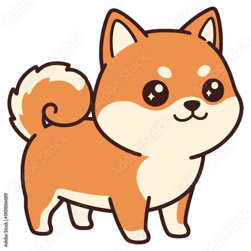 Cute Shiba Inu cartoon character