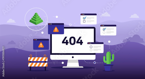 404 error page not found vector illustration concept for website development and digital technology