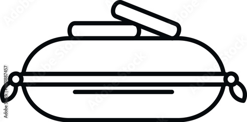 Line art icon displaying a spa pillow with hot massage stones