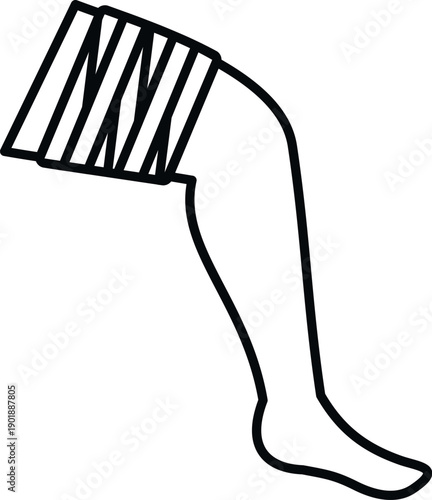 Leg showing a wrapped bandage, indicating injury, first aid, or recovery