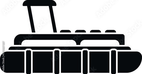 Pontoon boat icon representing leisure and aquatic transportation