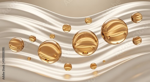 Wallpaper Mural Elegant golden spheres on flowing silk background, luxury and sophistication. Torontodigital.ca