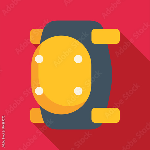 Sports knee pad in flat design style offering protection and safety