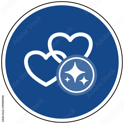 KI für Emotionen und Beziehungsmanagement Vektor Illustration Herzen mit Künstliche Intelligenz Symbol blaues Icon für Empathie und Gefühle Grafik