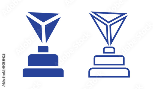 Trophy cup icon. and vector illustration with line and fill.Vector icon collection