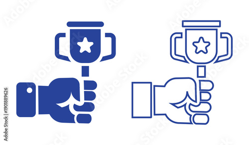 Medal icon with Trophy and vector illustration.