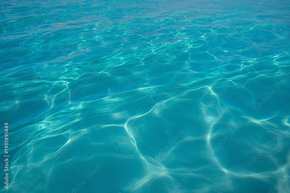 Fototapeta premium blue water background, Calm Clear Water Surface with Light Reflections 