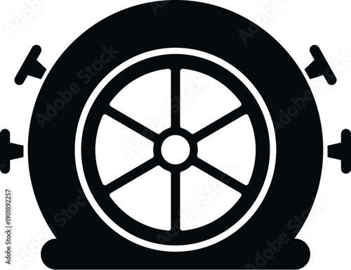 Bank vault door with security handle protecting valuable assets icon