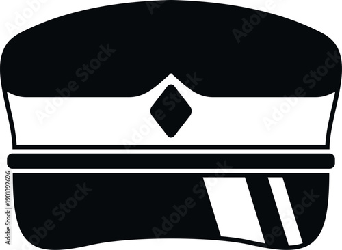 Pilot's uniform hat with a badge, representing authority and professionalism in aviation