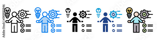 Skills icon set multiple style collection