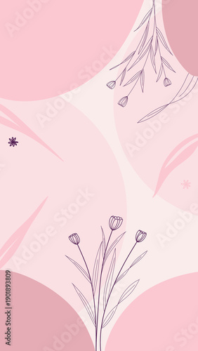 Aesthetic pink natural flower wallpaper background 