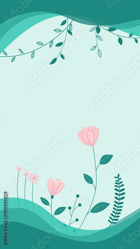 Aesthetic ice blue natural flower wallpaper background 