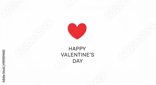 Wallpaper Mural Happy valentine's day greeting card with red heart on white background Torontodigital.ca