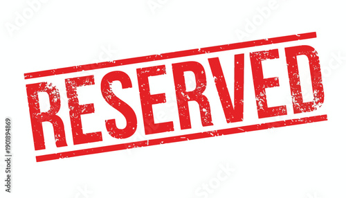 Red reserved stamp on white background with clear text